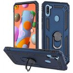 Wholesale Samsung Galaxy A11 Tech Armor Ring Grip Case with Metal Plate (Navy Blue)